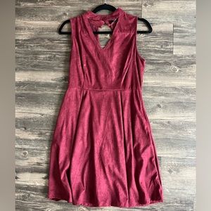 Maroon Suede Dress